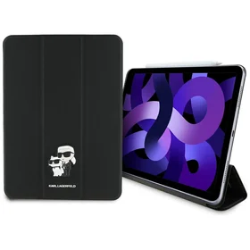 Karl Lagerfeld Saffiano Magnētiskais Karl & Choupette iPad Air 11" 2024 Grāmatas vāka apvalks - melns