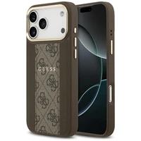 Guess 4G Stripe Magnētiskais viedtālruņa apvalks iPhone 17 Pro Max - brūna