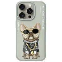 Nimmy Glasses Cool Dog apvalks iPhone 15 Pro Max - pelēks