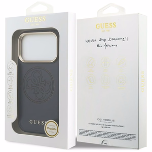 Guess Perforated 4G MagSafe чехол для iPhone 17 Pro Max синий