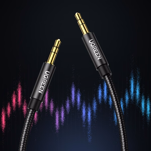 Ugreen AV112 AUX audio kabelis taisns minijack 3.5mm 1m - zils