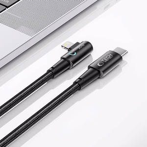 Tech-Protect UltraBoost L kabelis Lightning (leņķveida) / USB-C (taisns) PD 20W 3A 1m - pelēks