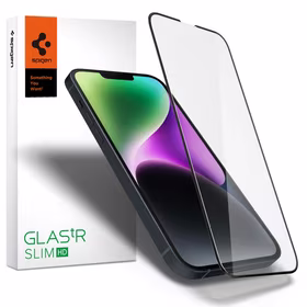 Spigen Glass FC rūdītais stikls iPhone 13 / 13 Pro / 14 / 16e - melns