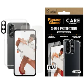 CARE by PanzerGlass Flagship 3in1 apvalks, stikls un lēcas aizsargs Samsung Galaxy A56 5G - caurspīdīgs