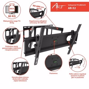 Turētājs 14–42" LCD/LED televizoram 35 kg ART AR-44