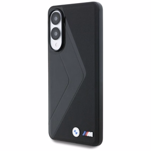 Чехол BMW Leather Oversized Stripes MagSafe для Samsung Galaxy S25 Edge - чёрный