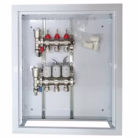 Heating Manifold 3 Loops ar Thermal Actuators NC AC230V un Flow Meters