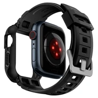 Spigen Rugged Armor Pro viedtālruņa apvalks ar siksniņu Apple Watch 4 / 5 / 6 / 7 / 8 / SE (44/45 mm) - melns