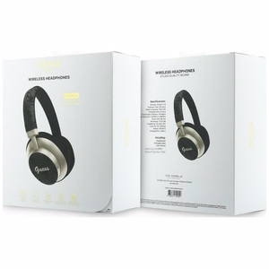 Bezvadu austiņas Guess ENC 4G Gold Script Metal, melnas