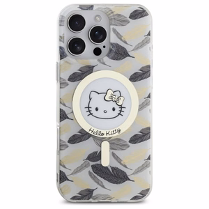 Hello Kitty IML Golden Leaves MagSafe viedtālruņa apvalks iPhone 16 Pro Max - balts