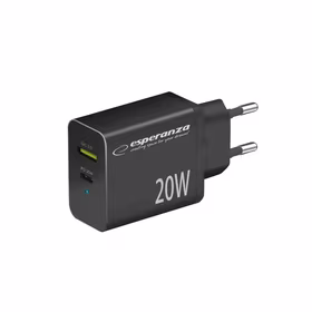 Esperanza EZC105K mains charger 20W melns