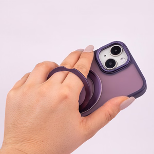 Viedtālruņa apvalks Mag Ring ar rotējošu gredzenu iPhone 15 Pro 6,1" violets