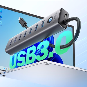 Orico CL7U-U3 koncentrators 7x USB-A 3.0 + USB-C 5V/3A 1m - pelēks