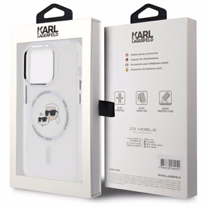 IML Metal Karl & Choupette Head MagSafe viedtālruņa apvalks iPhone 14 Pro Max - balts