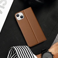 Dux Ducis Skin X2 viedtālruņa apvalks iPhone 14 Plus ar magnētisko atloku brūns