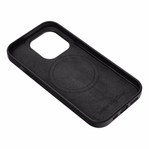 Чехол Leather Mag Cover (MagSafe) для iPhone 16 Plus чёрный