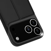 Dux Ducis Skin Pro viedtālruņa apvalks iPhone 17 Pro Max ar vāciņu un kartes nodalījumu - melns