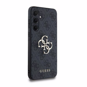 Guess 4G Big Metal Logo viedtālruņa apvalks Samsung Galaxy A35 - melns