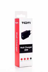 SEEK TOTI 20W Type-C + USB-A tīkla ātrais lādētājs, melns