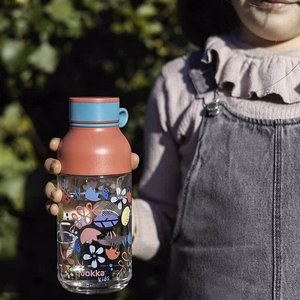 Quokka Ice Kids with Strap Ecozen ūdens pudele, 430 ml, Flowers