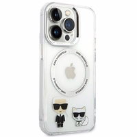 Karl Lagerfeld KLHMP14XHKCT iPhone 14 Pro Max 6.7 "cietais apvalks caurspīdīgs / caurspīdīgs Karl & Choupette alumīnijs Magnētiskais