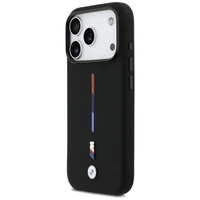 BMW M Silicon Tricolor Line MagSafe macins iPhone 17 Pro - melns