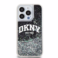 DKNY Liquid Glitter Big Logo viedtālruņa apvalks iPhone 14 Pro - melns
