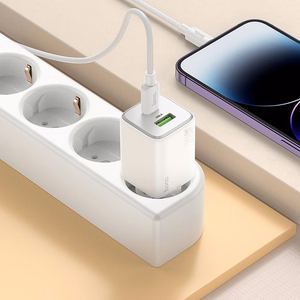Lādētājs Hoco USB A + USB C QC3.0 PD 3A 20W N41 balts