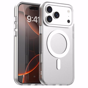 Balts magnētisks hibrīda PC, PET un TPU vāciņš iPhone 18 Pro Max / 17 Pro Max