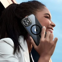 ESR Classic Hybrid Kickstand Halolock MagSafe komplekts ar aizsargstiklu iPhone 16 - melns