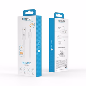 Forever cable USB - USB-C 1,0 m 6A white