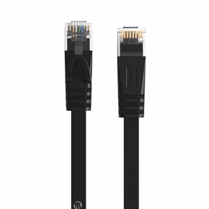 Orico PUG-C7B CAT7 10Gbps RJ45 Ethernet tīkla kabelis interneta LAN plakans 1m - melns
