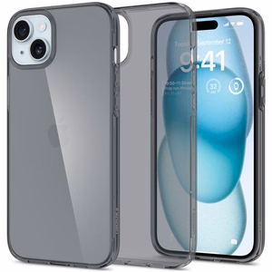 Spigen Crystal Flex viedtālruņa apvalks iPhone 15 Plus - pelēks/caurspīdīgs