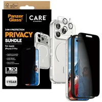 CARE by PanzerGlass flagmanis privātuma 3in1 apvalks + privātuma stikls + lēca iPhone 17 Pro