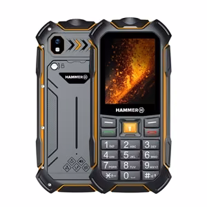 Hammer Boost 2 LTE – 2.4 collu ekrāns izturīgs podziņu tālrunis, 64 MB RAM, 128 MB, Dual SIM, 3G, 2 MP kamera, 3500 mAh, melns
