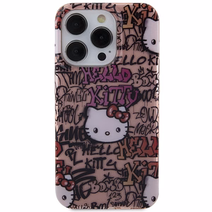Hello Kitty IML Tags Graffiti viedtālruņa apvalks iPhone 14 Pro Max - rozā