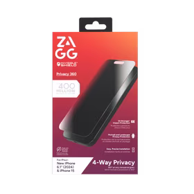 ZAGG InvisibleShield Glass Elite Privacy 360 aizsargstikls iPhone 15/16 viedtālrunim