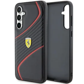 Ferrari Twist Metal Logo viedtālruņa apvalks Samsung Galaxy S23 FE - melns