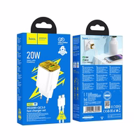 Lādētājs viedtālrunim Hoco USB A + USB C QC3.0 PD 3A 20W + kabelis USB C uz USB C N52 balts