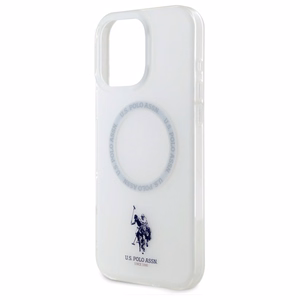 Viedtālruņa apvalks US Polo IML Ring MagSafe iPhone 16 Pro - balts