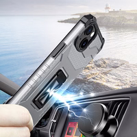 Caurspīdīgs gredzena statīva viedtālruņa apvalks, izturīgs un triecienizturīgs, iPhone 12 mini, melns