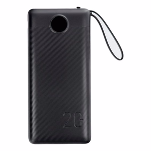 VEGER Portatīvais lādētājs 20000 mAh ar iebūvētu kabeli Micro USB / Type C / Lightning C20 (W2047 / W2059) melns