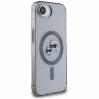 Karl Lagerfeld IML metāla Karl & Choupette galvu Magnētiskais viedtālruņa apvalks iPhone 16e - melns