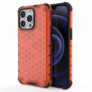 Honeycomb Case bruņu vāks ar TPU buferi iPhone 13 Pro sarkans