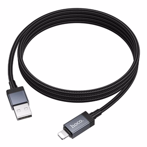 Kabelis USB A uz Lightning Hoco 2,4A ar ekrānu 1 m X118 melns