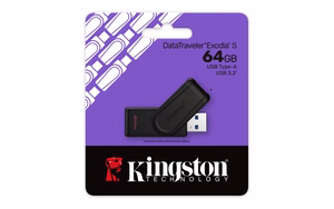 Kingston pendrive 64GB Portable USB 3.2 Gen 1 DataTraveler Exodia S (Black/Black)