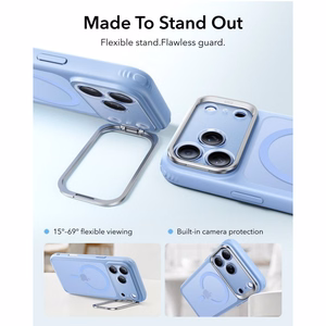 ESR Classic Hybrid Kickstand MagSafe maciņš, paredzēts iPhone 18 Pro Max / 17 Pro Max, matēti gaiši zils