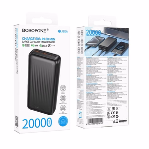 Borofone Power Bank 20000mAh BJ80A Clever - 2xUSB + Type C - QC 3.0 22,5W + PD 20W чёрный