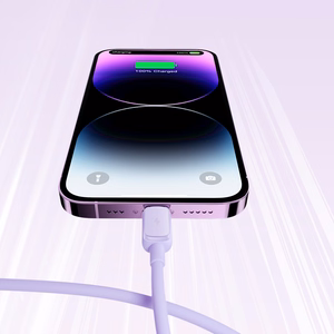 Joyroom Multi-Color Series A14 Lightning / USB-A 2.4A 1.2 m kabelis - violets