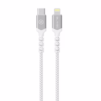 Kabelis Blavec Cable Raptor pīts - Type-C uz Lightning - PD 20W 2,4A 0,25 m Apple CarPlay (CRA-CL24WS025) balts-sudrabains